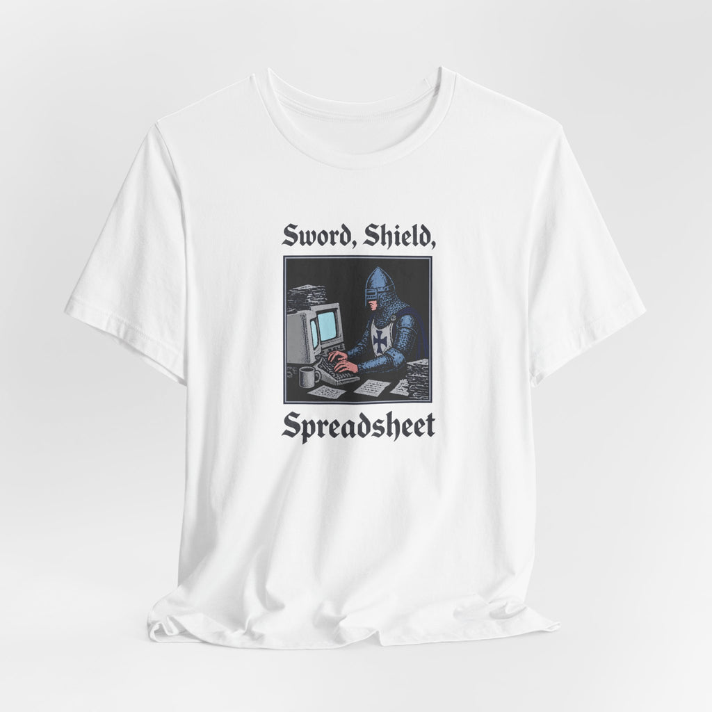 Knight at Computer - Geek Humor T-Shirt