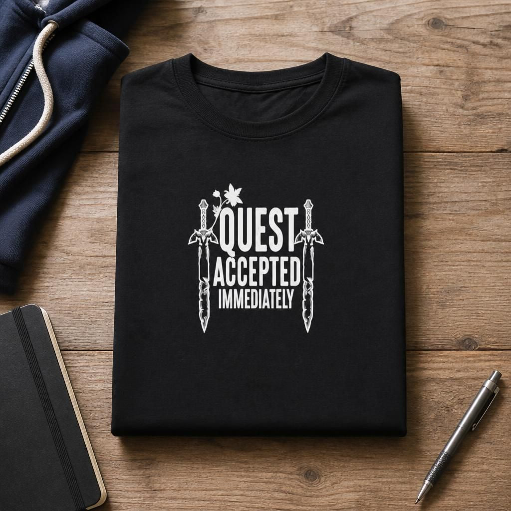Quest Accepted Immediately - Geek Humor T-Shirt