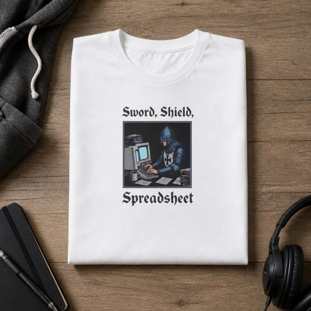 Knight at Computer - Geek Humor T-Shirt