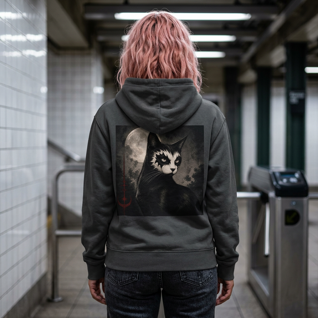 Rock Hand Hoodie — Minimal Skeleton Hand Graphic Pullover