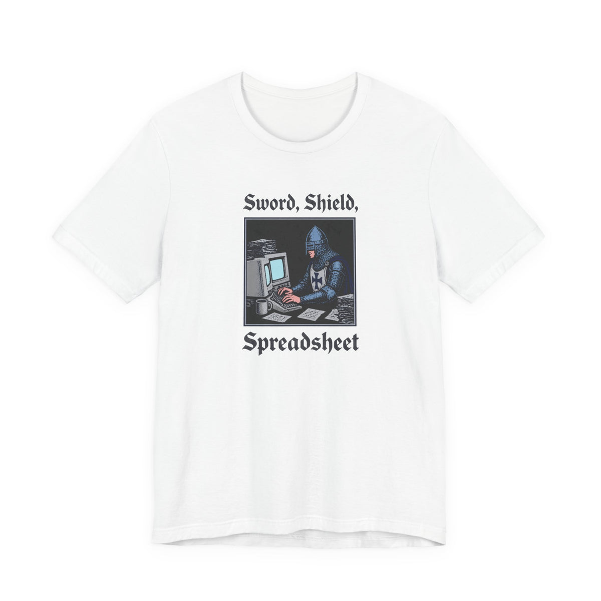 Knight at Computer - Geek Humor T-Shirt