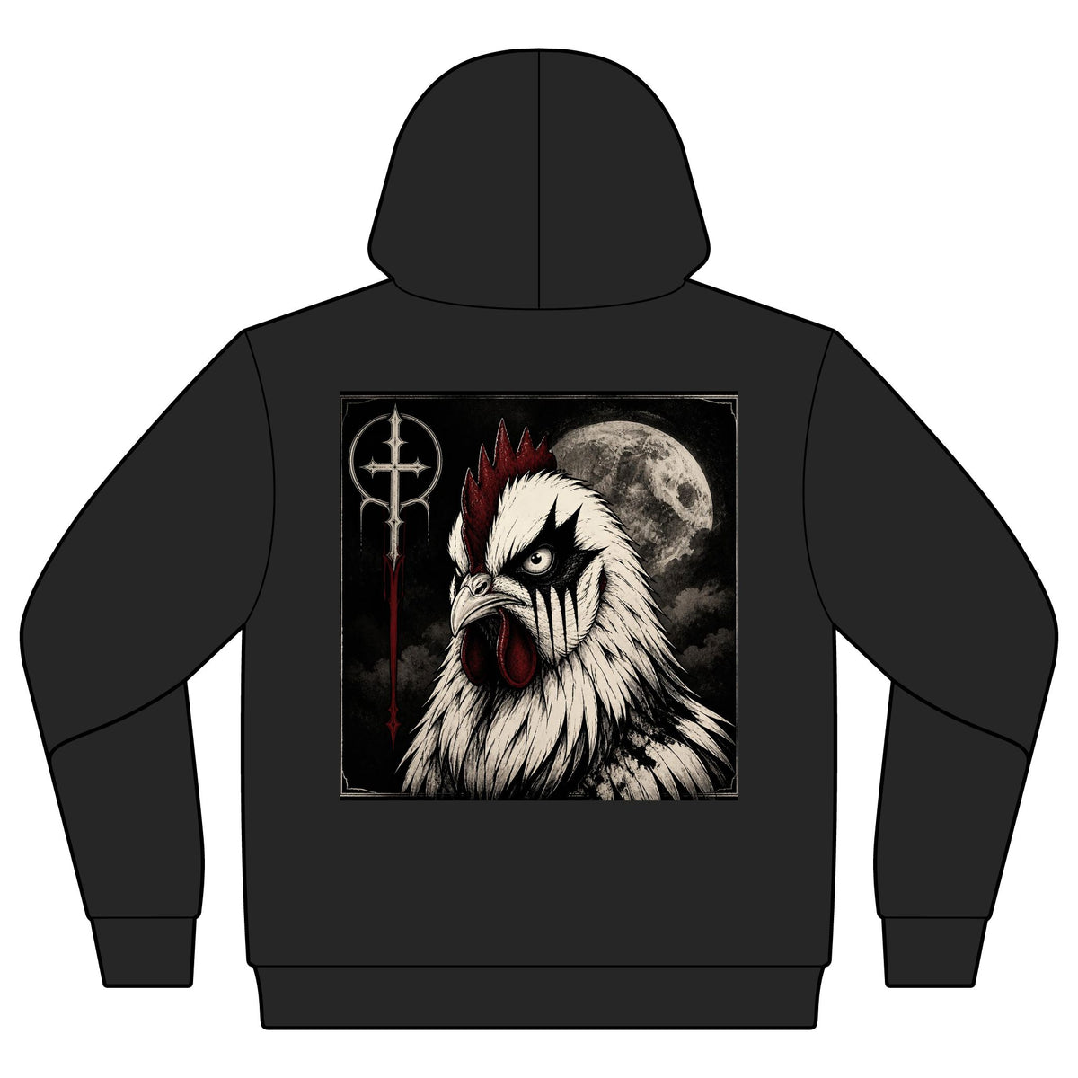 Metal Chicken  — Minimal Chest Graphic Heavy Fleece Hooded Sweatshirt