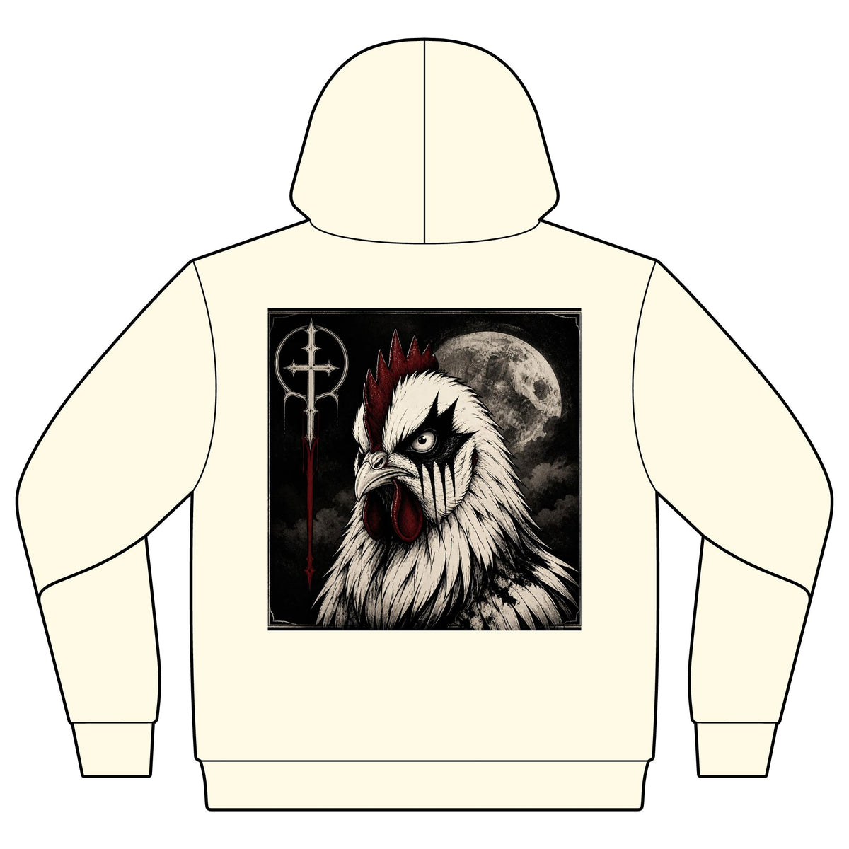 Metal Chicken  — Minimal Chest Graphic Heavy Fleece Hooded Sweatshirt